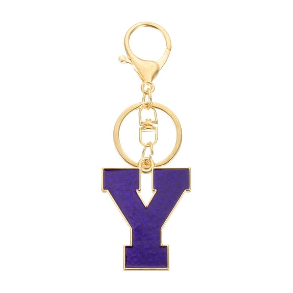 Uxcell Initial Letter Keychain, Purple A-Z Alphabet Keyring A-Z Letter, Personalized Metal Key Chain for Women Men Gift Purse Handbags Car Key Rings (Y)