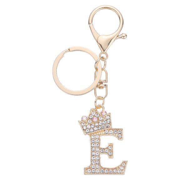 Uxcell Initial Letter Keychains, Pendant Key Chain Keyring Bags Charm Backpack, Gold-E