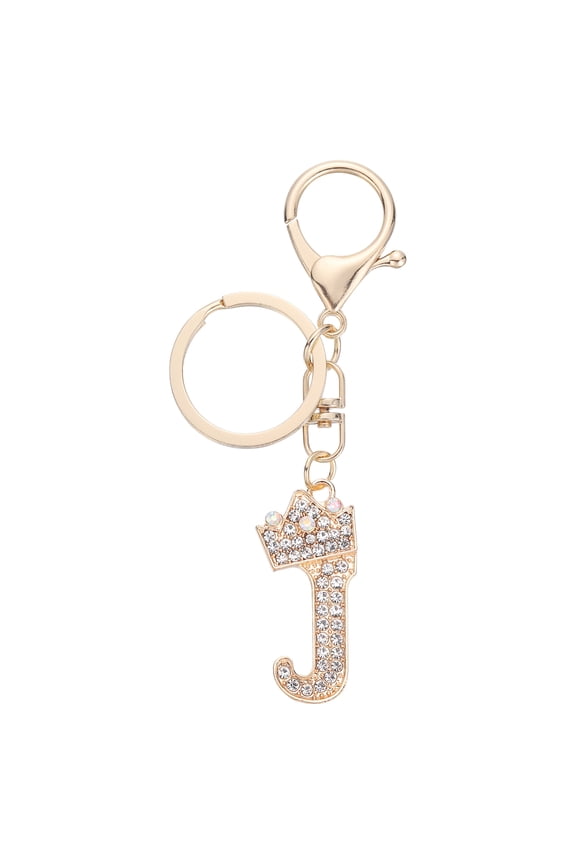 Initial Letter Keychains, Pendant Key Chain Keyring Bags Charm Backpack, Gold-J