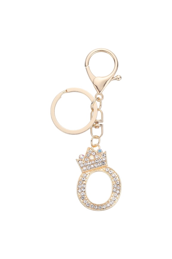 Initial Letter Keychains, Pendant Key Chain Keyring Bags Charm Backpack, Gold-O