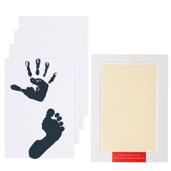 Uxcell Inkless Handprint and Footprint Kit, 4x7 Inch Mess Free Pet Paw Print Kit 1 Gold Inkless Print Pads + 4 Imprint Cards Clean Touch Ink Pad for Keepsake Gift and Pets Imprint