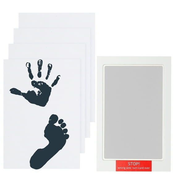 Uxcell Inkless Handprint and Footprint Kit, 4x7 Inch Mess Free Pet Paw Print Kit 1 Silver Inkless Print Pads + 4 Imprint Cards Clean Touch Ink Pad for Keepsake Gift and Pets Imprint