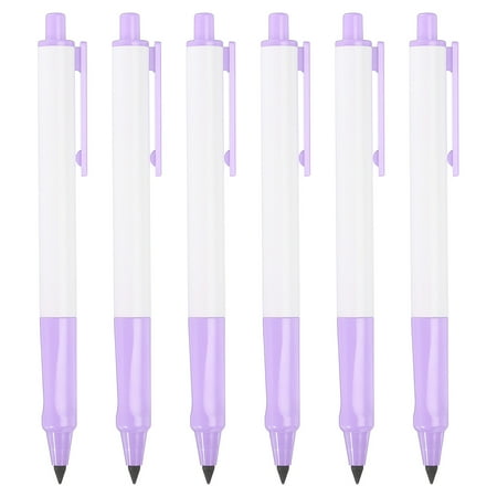Uxcell Inkless Pencil, 6 Pack Eternal Pencil Forever Pencils Replaceable Nib Magic Pencils, Purple