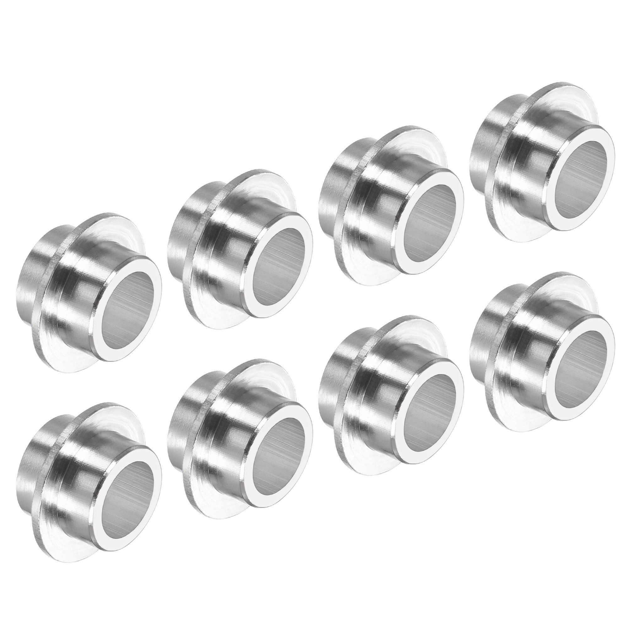 Uxcell Inline Axle Bushing Spacers Bearing Spacers Wheel Center Aluminum, Silver 8 Pack