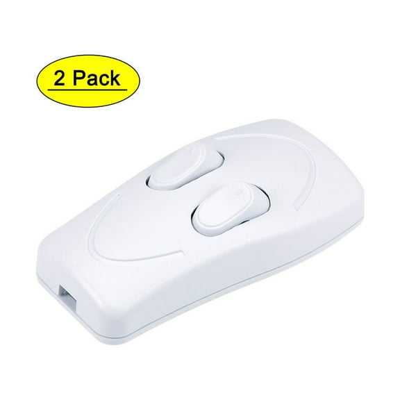 Uxcell Inline Cord Switch AC 250V 1A Duplex On-Off Feed-Through Rocker Switch for Desk Light White 2Pack