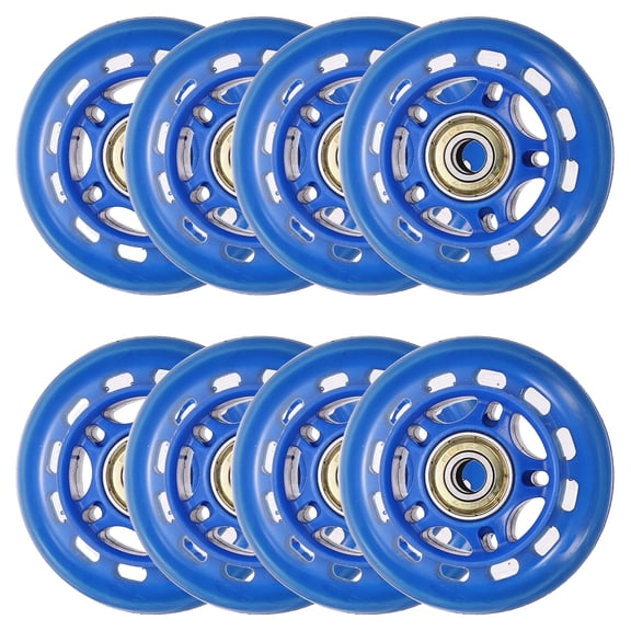 Uxcell Inline Skate Wheels with Bearings, Outdoor & Indoor Roller Skate Wheel Inline Skate Replacement ( 68mm, 8Pack, Blue ) for Scooter