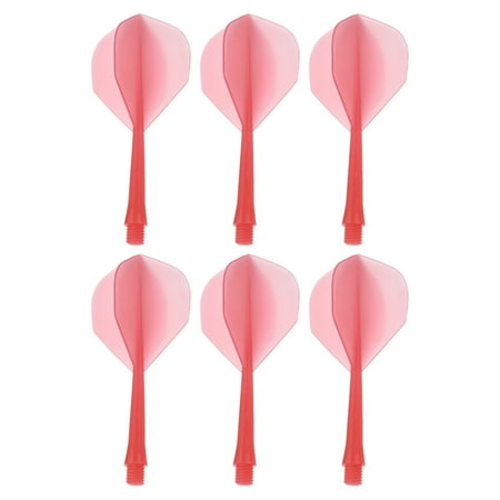 Uxcell Integrated Dart Shaft Flights, 6 Pack Durable Dart Flight Set, Transparent Red