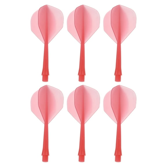 Uxcell Integrated Dart Shaft Flights, 6 Pack Durable Dart Flight Set, Transparent Red
