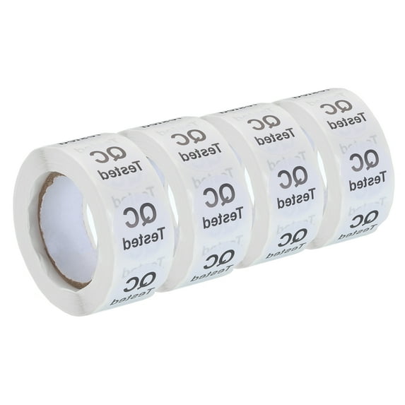 Uxcell Inventory QC Tested Stickers Labels 25mm/1" White for Inventory Warehouse Stock, 4 Roll 2000 Piece