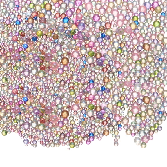 Uxcell Iridescent Glass Tiny Bubble Beads, 0.4-3mm 10g No Hole Micro Mini Round Multicolor Water Droplets Beads