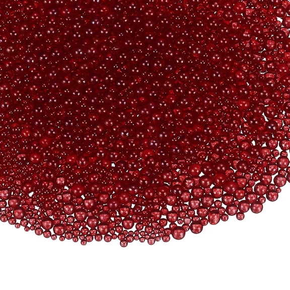 Uxcell Iridescent Glass Tiny Bubble Beads Bright Red 0.4-3mm 53g No Hole Micro Mini Round Water Droplets Beads - Applications for Resin Filler, Nail Art, Dollhouse Bath Tub