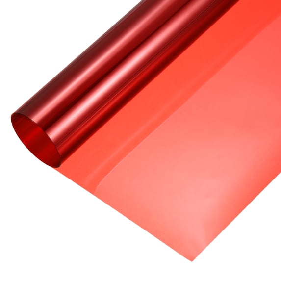 Uxcell Iridescent Window Film,12" x 39" Holographic Fabric Dichroic Film Roll,Red