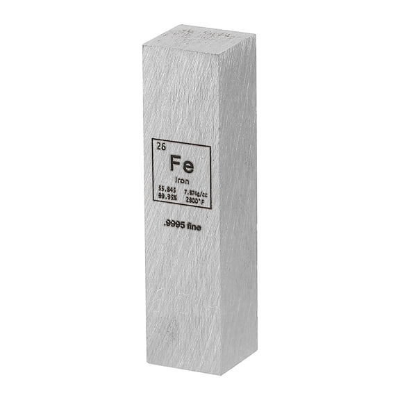 Uxcell Iron Cube, 0.5x2" Fe Density Stick High Density Element Rod Unique Metal Cube Periodic Table of Elements Collections Lab Experiment Teacher Scientific Classes, Square