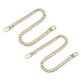 thumbnail image 1 of Uxcell Iron Flat Chain Strap, 16" 2Pack Handbag Chains Purse Straps DIY Replacement, Gold, 1 of 6