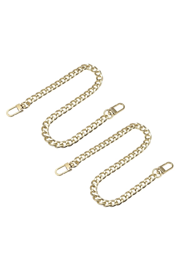 Iron Flat Chain Strap, 16" 2Pack Handbag Chains Purse Straps DIY Replacement, Gold