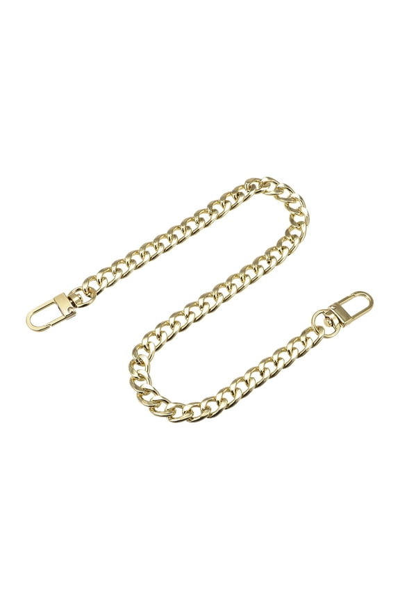 Iron Flat Chain Strap, 16" Handbag Chains Purse Straps DIY Replacement, Gold