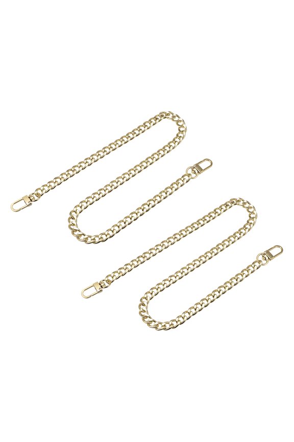 Iron Flat Chain Strap, 24" 2Pack Handbag Chains Purse Straps DIY Replacement, Gold