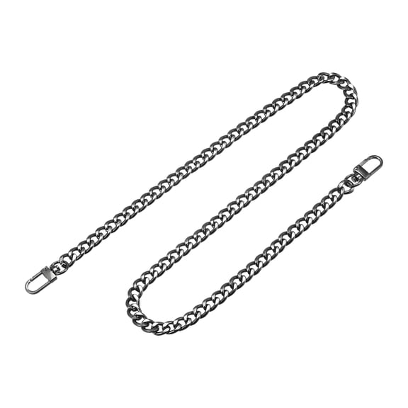 Uxcell Iron Flat Chain Strap, 32" Handbag Chains Purse Straps DIY Replacement, Black