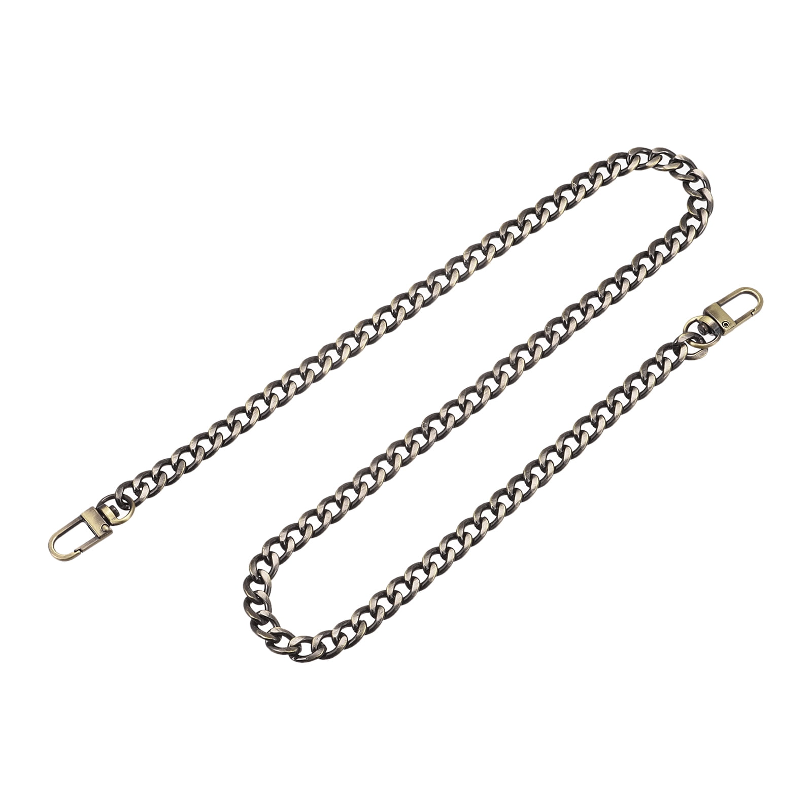  4 Pieces Silver Purse Chain Strap Metal Purse Strap Extender  Handle Bag Accessories for Replacement Flat Chain Strap with Metal Buckles  DIY Handbags Crafts, 47.2/31.5/15.7/7.9 Inches (Silver)