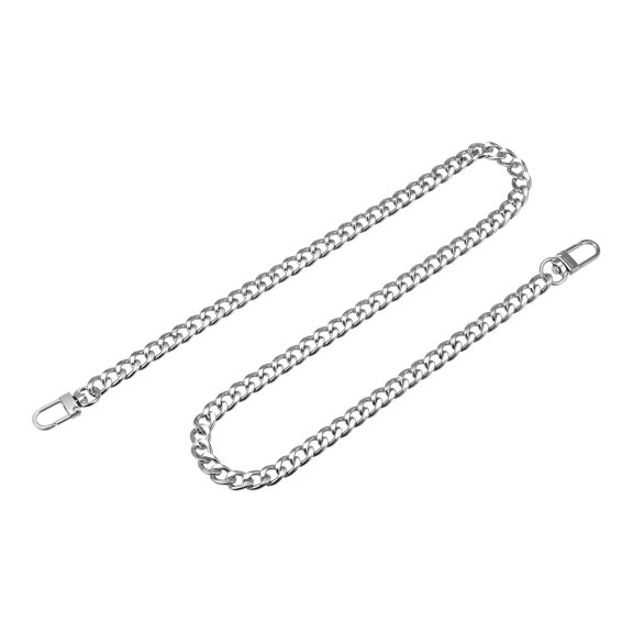 Uxcell Iron Flat Chain Strap, 32" Handbag Chains Purse Straps DIY Replacement, Silver
