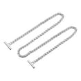 thumbnail image 1 of Uxcell Iron Flat Chain Strap, 43" Handbag Purse Chain Strap DIY Bag Replacement, Silver Tone, 1 of 6