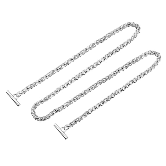 Uxcell Iron Flat Chain Strap, 47" Handbag Purse Chain Strap DIY Bag Replacement, Silver Tone