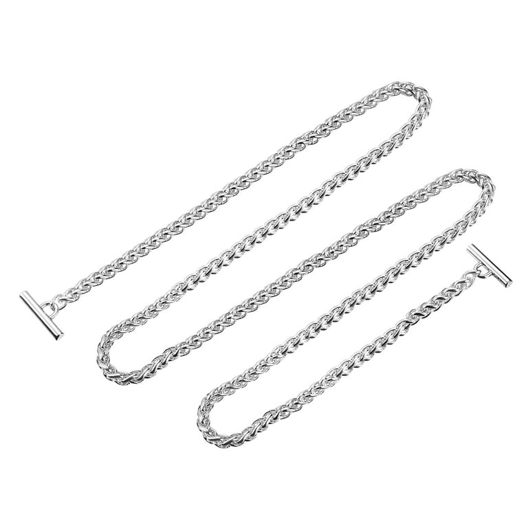 Uxcell Iron Flat Chain Strap, 55 Handbag Purse Chain Strap DIY Bag  Replacement, Silver Tone