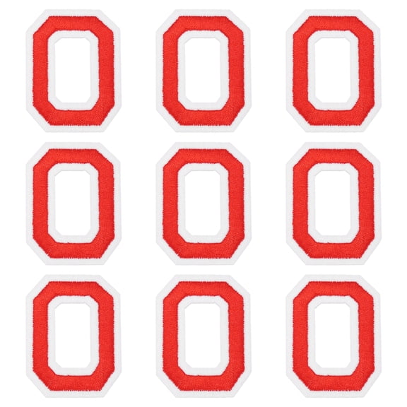 Uxcell Iron on Letter Patches, 9 Pcs 2"/5cm Alphabet O Iron on Embroidered Applique Sew on Patches for Clothes, Dress, Socks, Jeans, Hats, DIY Accessories(Red)