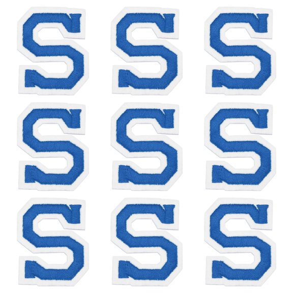 Uxcell Iron on Letter Patches, 9 Pcs 2"/5cm Alphabet S Iron on Embroidered Applique Sew on Patches for Clothes, Dress, Socks, Jeans, Hats, DIY Accessories(Dark Blue)