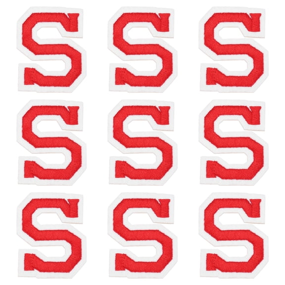 Uxcell Iron on Letter Patches, 9 Pcs 2"/5cm Alphabet S Iron on Embroidered Applique Sew on Patches for Clothes, Dress, Socks, Jeans, Hats, DIY Accessories(Red)