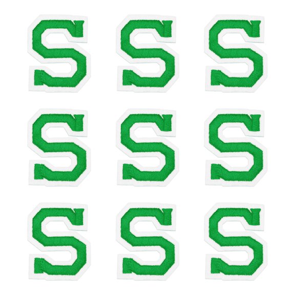 Uxcell Iron on Letter Patches, Letter S, 1.4" Sew-on Embroidered Alphabet Patch A-Z with Ironed Adhesive for DIY Clothes Decorating Repair Shirts Jeans Jackets (Green, 9pcs)