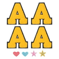 Uxcell Iron on Letter Patch Iron-on Chenille Letter Patches Alphabet Stickers for Team Costume Decoration Hat DIY A
