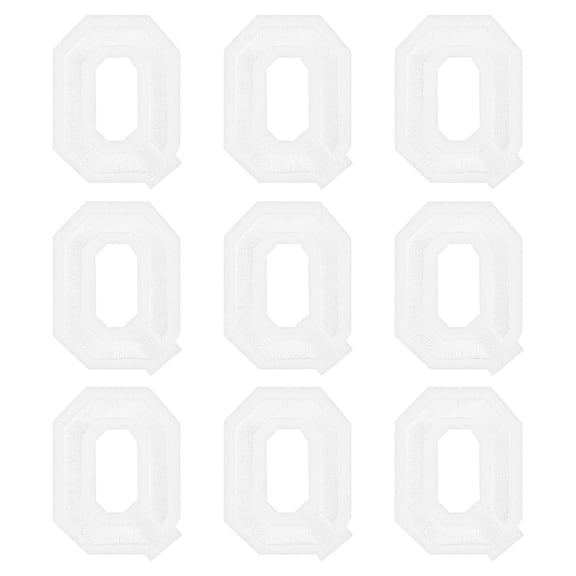 Uxcell Iron on Letter Patches 2" Alphabet Q Iron on Embroidered Patch for Clothing Repair(White, Pack of 9)