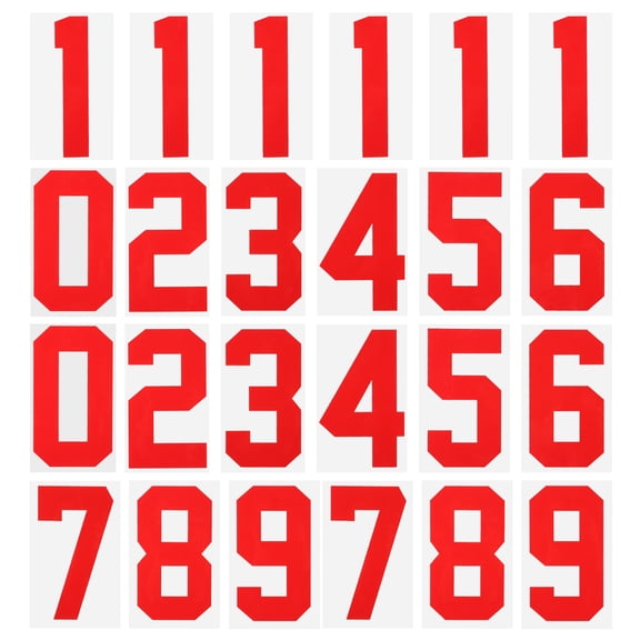 Uxcell Iron on Number 0 to 9 Heat Transfer 8" Red Single Number 24 Pack