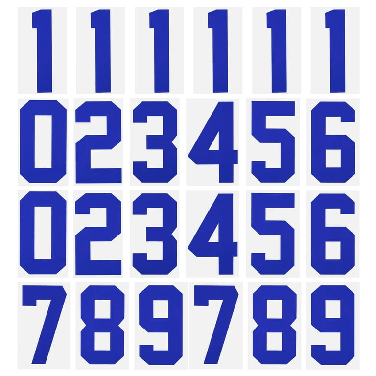 Uxcell Iron on Numbers 0 to 9 Heat Transfer 8 Blue Single Number 24 Pack