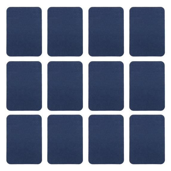 Uxcell Iron-on Patches, Clothing Repair Fabric Repair Patches Iron-on Mending 4.1"x3" for Clothes, Navy Blue 12Pcs
