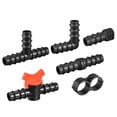 thumbnail image 1 of Uxcell Irrigation Fittings Kit 19mm Barbed ( 8 Straight 8 Tee Barbs 8 Elbows 8 Stoppers 8 End Stoppers 2 Ball Valve), 1 of 5