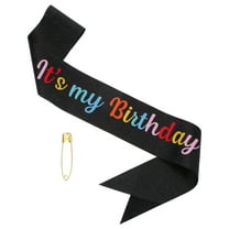 Uxcell It's My Birthday Glitters Sash for Women Party Favors Supplies Black Fantasy