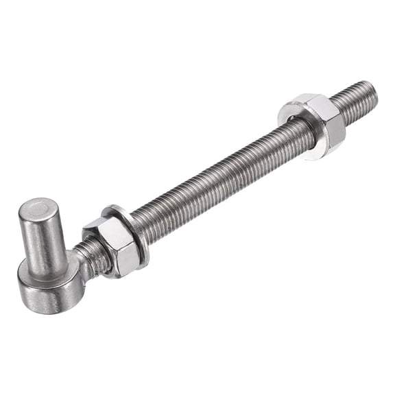 Uxcell J Bolt Gate Hinge, M16 x 8" 304 Stainless Steel Gate Hinges Bolt, J-Bolt Post Hinge with Washers and Nuts for Chain Link Fence, Wooden Fence, Driveway, Farm Garden Door