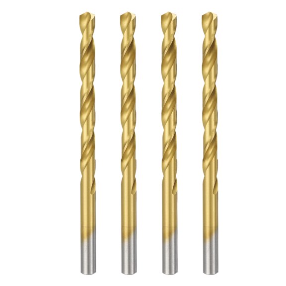 Uxcell J M35 HSS 135 Titanium Coated Carbide Drill Bit 4 Pack, Drill Bit Round Shank Professional Industrial Drilling Tool for Stainless Steel Cast Iron Hard Metal