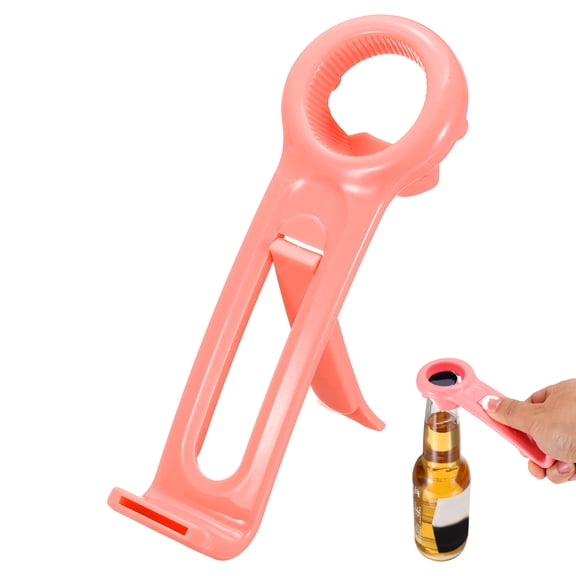 Uxcell Jar Key Lid Opener, Jar Lid Opener with Phone Stand Easy Grip Design Multifunctional Can Open Tool for Elderly Seniors Women Weak Hands Kitchen Use, Pink