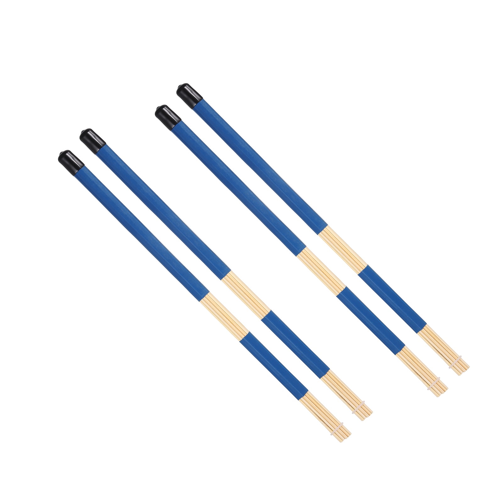 Uxcell Jazz Drum Sticks, 2 Pair Bamboo Rods Drum Brushes 19 Bundles Drumsticks for Jazz Folk Acoustic Performance Small Venue, Blue(Segmented)
