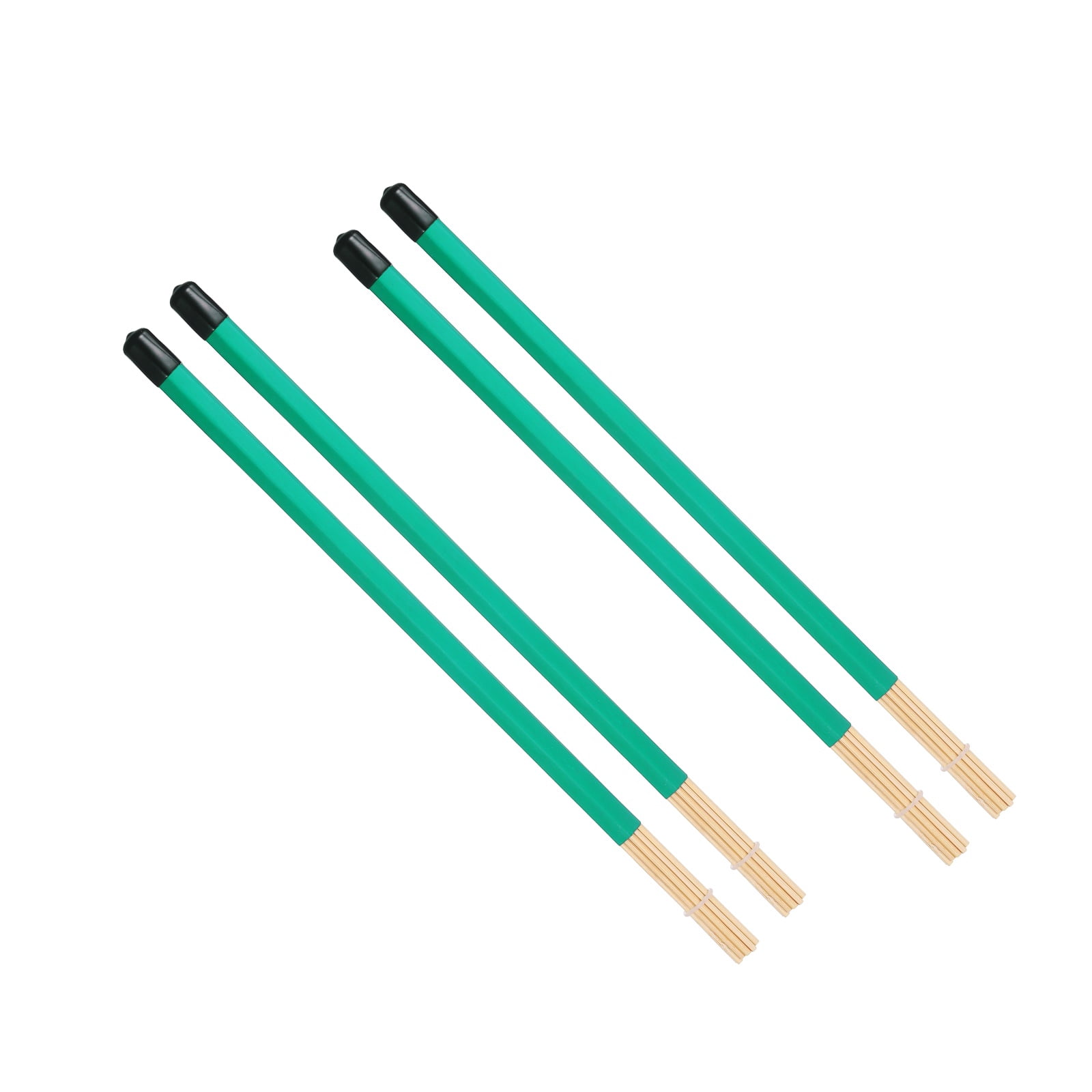 Uxcell Jazz Drum Sticks, 2 Pair Bamboo Rods Drum Brushes 19 Bundles Drumsticks for Jazz Folk Acoustic Performance Small Venue, Green(All Inclusive)