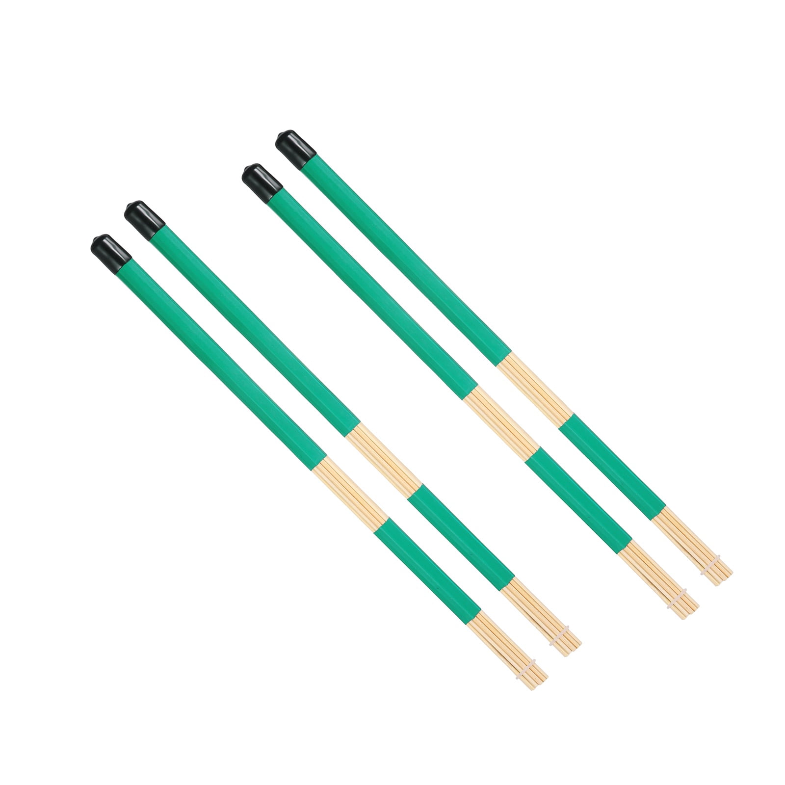 Uxcell Jazz Drum Sticks, 2 Pair Bamboo Rods Drum Brushes 19 Bundles Drumsticks for Jazz Folk Acoustic Performance Small Venue, Green(Segmented)