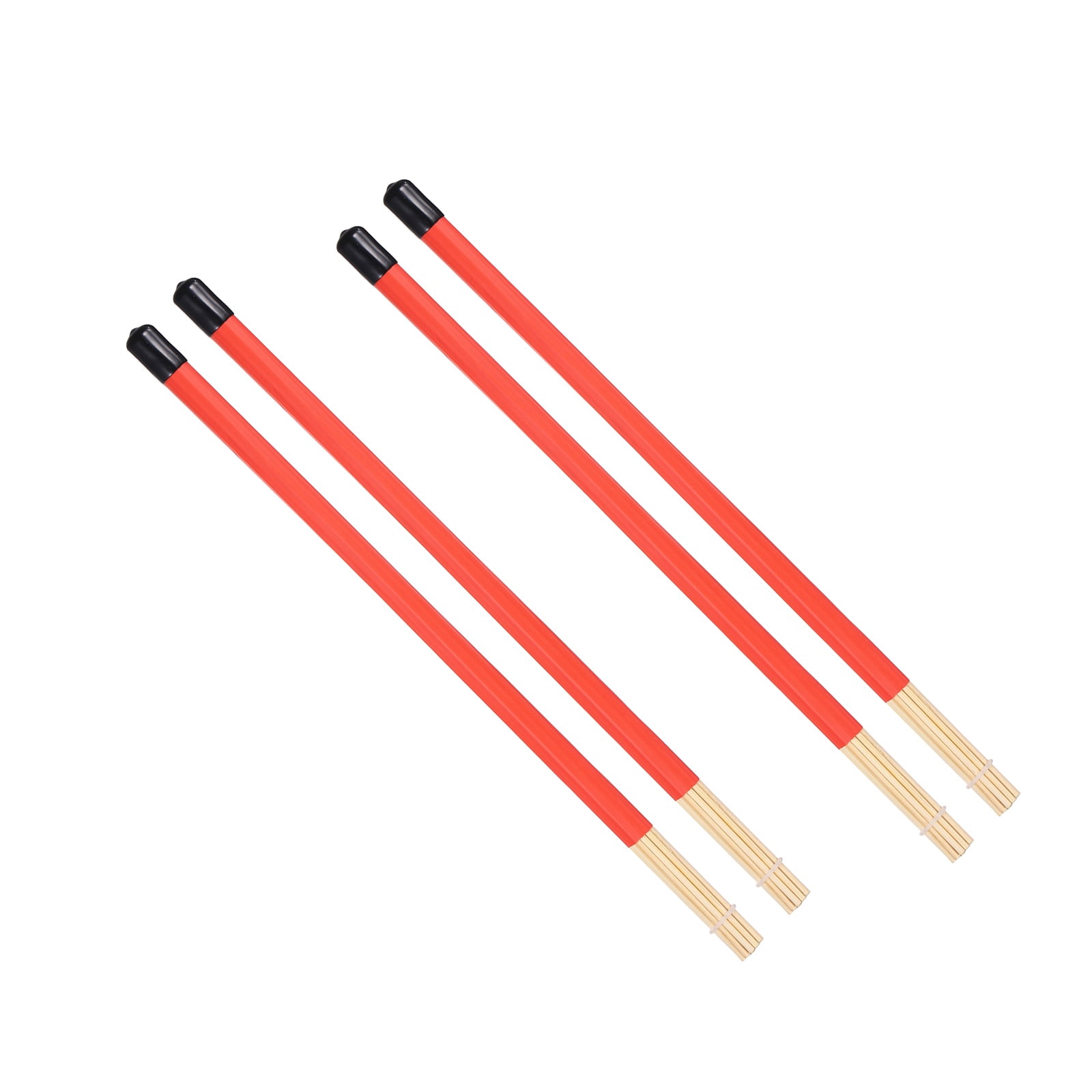 Uxcell Jazz Drum Sticks, 2 Pair Bamboo Rods Drum Brushes 19 Bundles Drumsticks for Jazz Folk Acoustic Performance Small Venue, Red(All Inclusive)