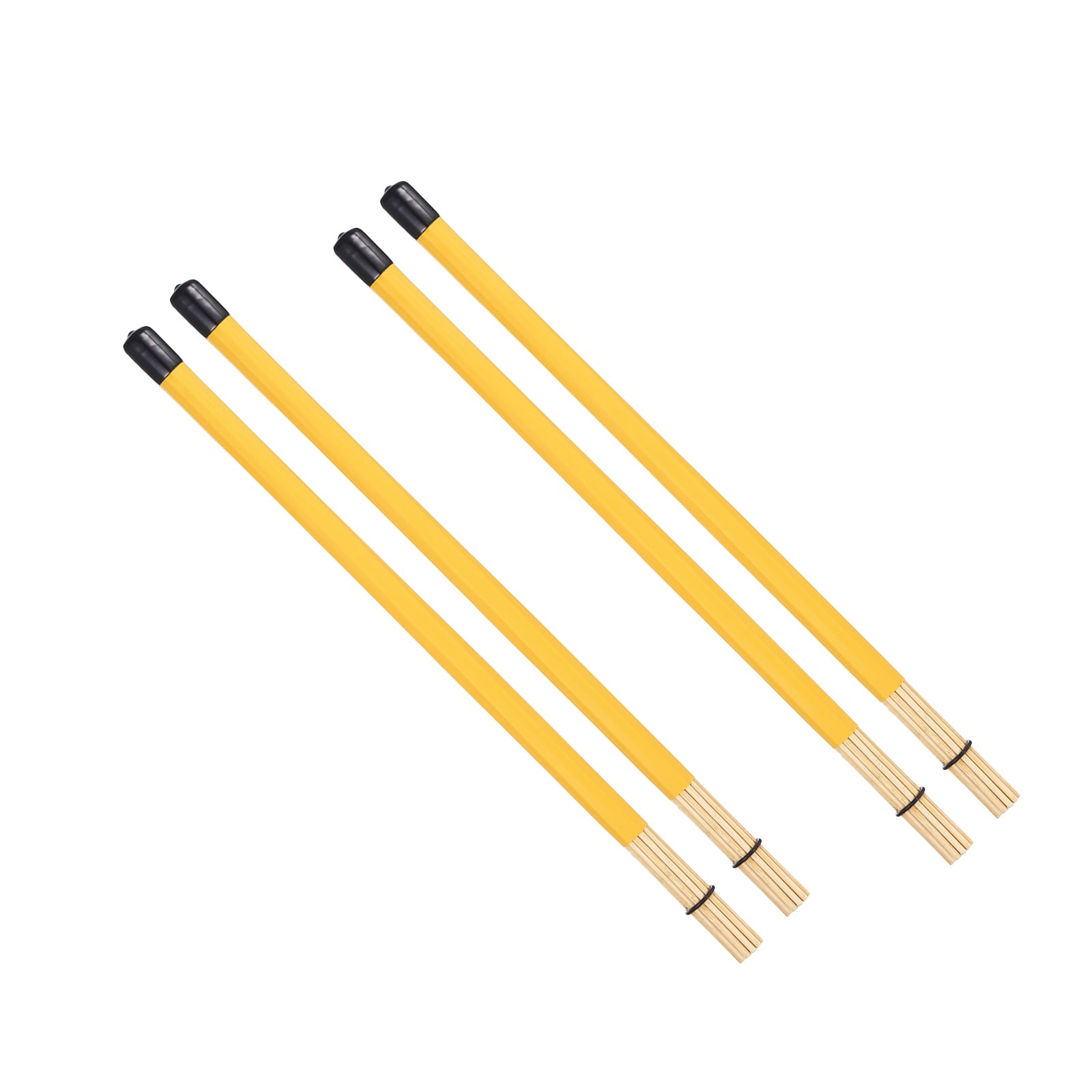 Uxcell Jazz Drum Sticks, 2 Pair Bamboo Rods Drum Brushes 19 Bundles Drumsticks for Jazz Folk Acoustic Performance Small Venue, Yellow(All Inclusive)