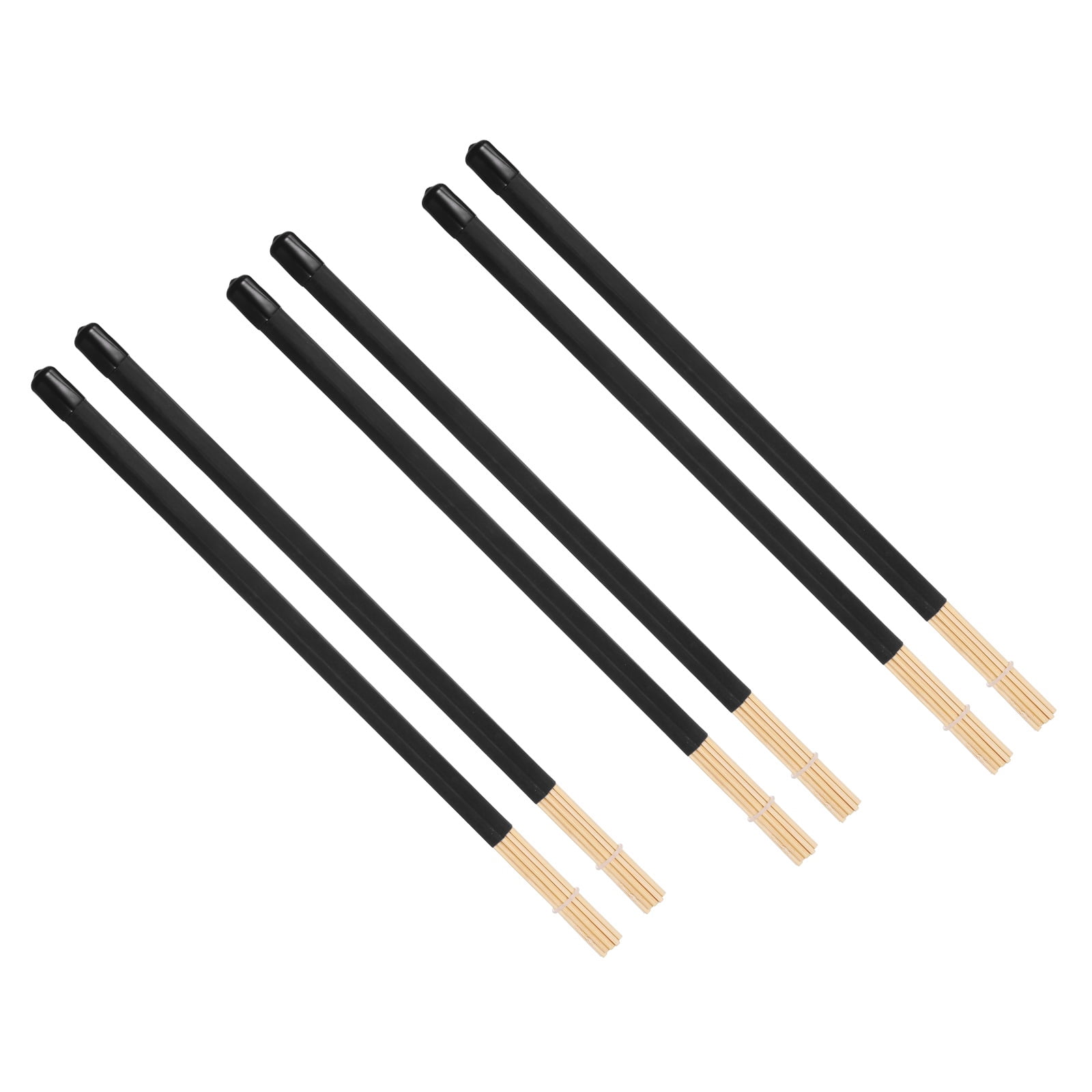 Uxcell Jazz Drum Sticks, 3 Pair Bamboo Rods Drum Brushes 19 Bundles Drumsticks for Jazz Folk Acoustic Performance Small Venue, Black(All Inclusive)
