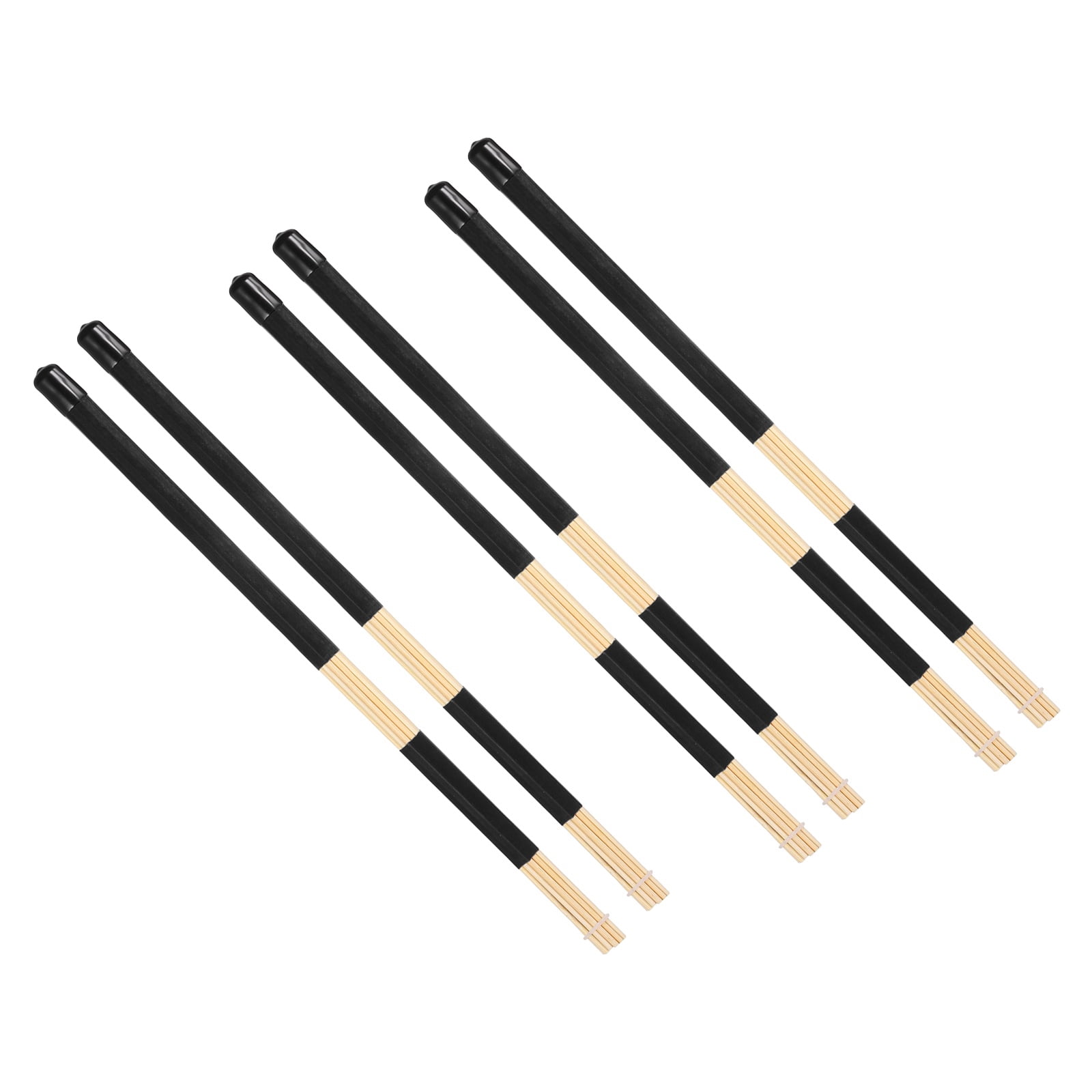Uxcell Jazz Drum Sticks, 3 Pair Bamboo Rods Drum Brushes 19 Bundles Drumsticks for Jazz Folk Acoustic Performance Small Venue, Black(Segmented)