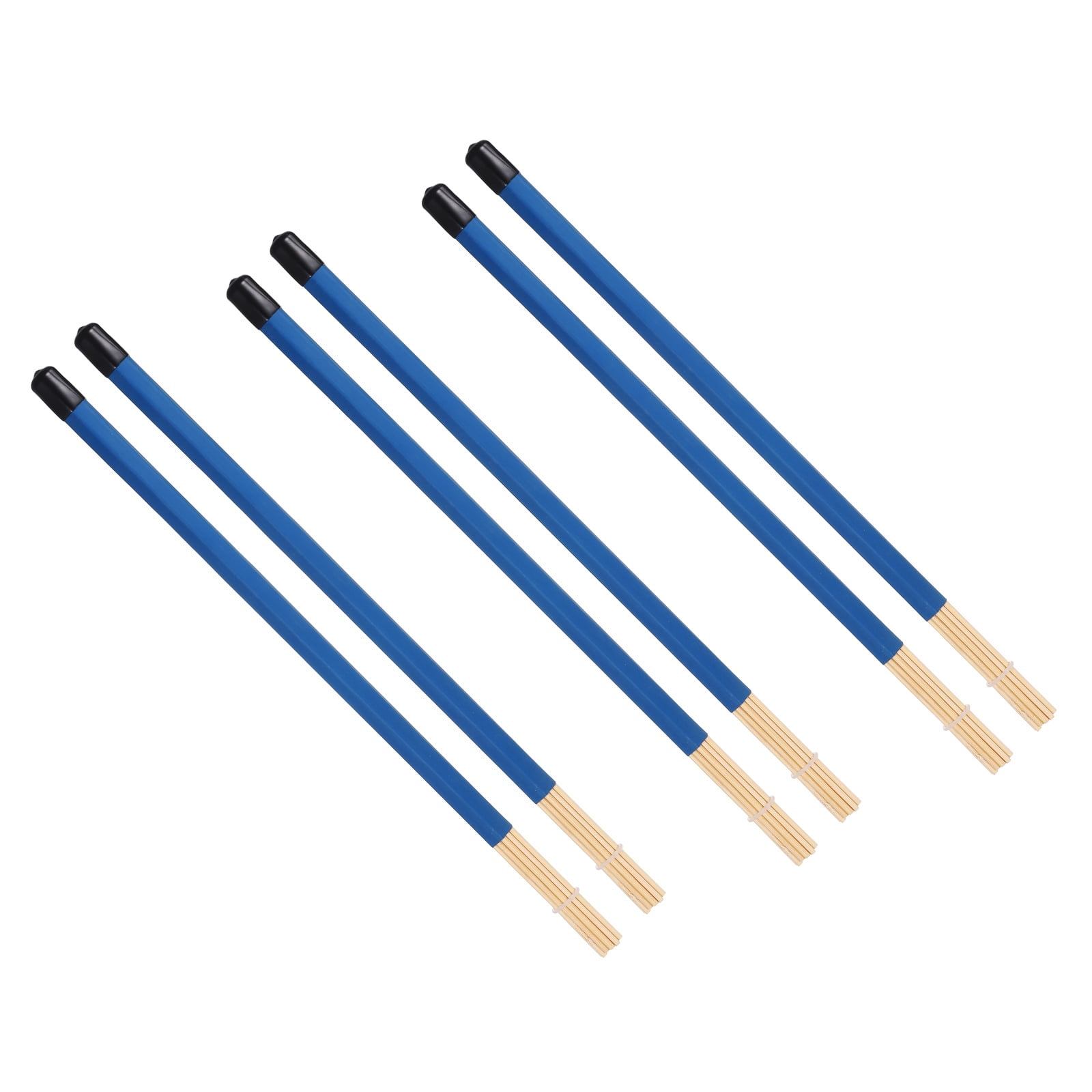 Uxcell Jazz Drum Sticks, 3 Pair Bamboo Rods Drum Brushes 19 Bundles Drumsticks for Jazz Folk Acoustic Performance Small Venue, Blue(All Inclusive)