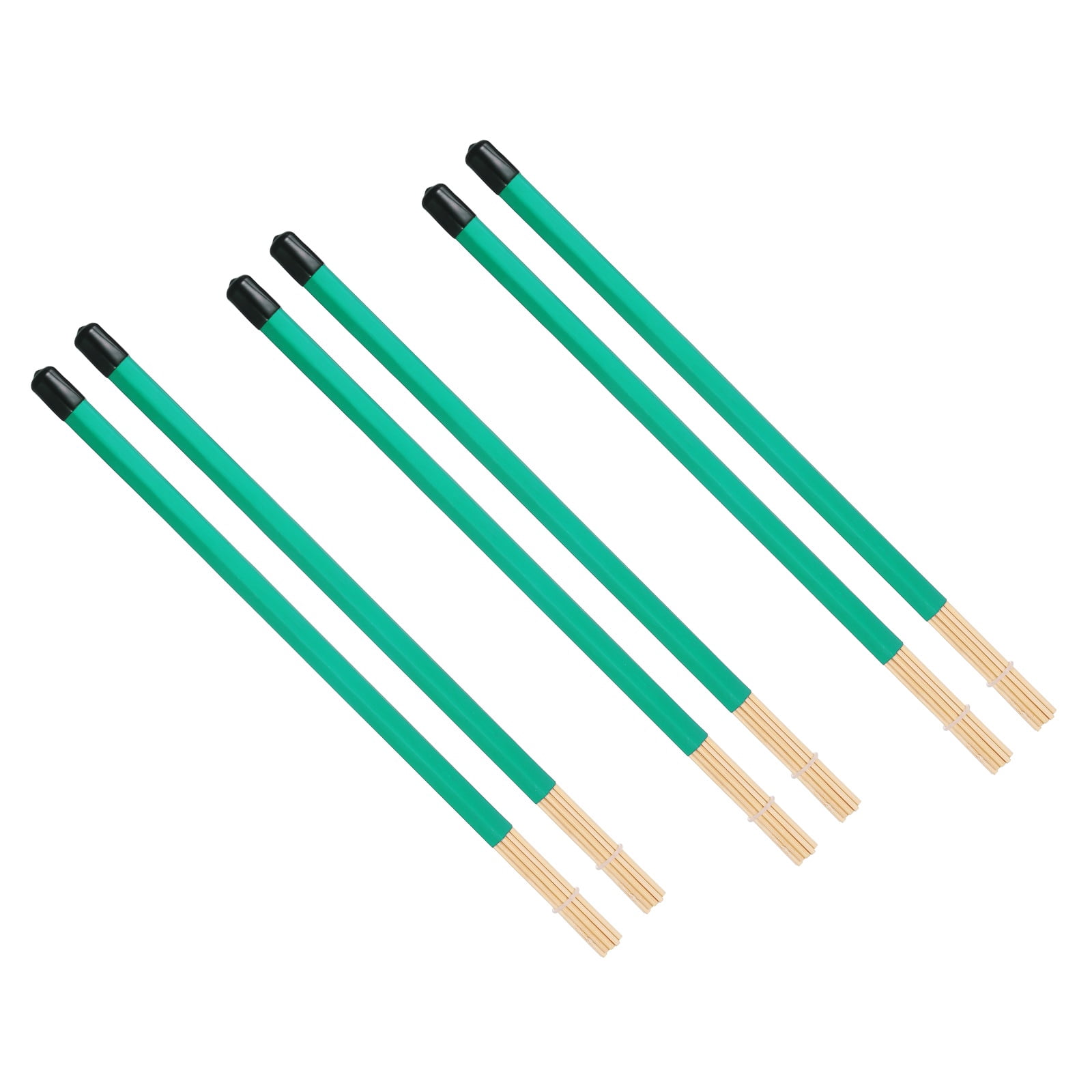 Uxcell Jazz Drum Sticks, 3 Pair Bamboo Rods Drum Brushes 19 Bundles Drumsticks for Jazz Folk Acoustic Performance Small Venue, Green(All Inclusive)